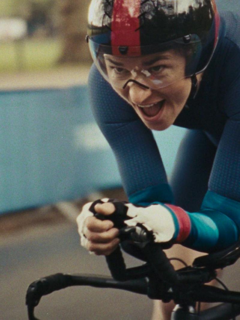 A female Para cyclist in action