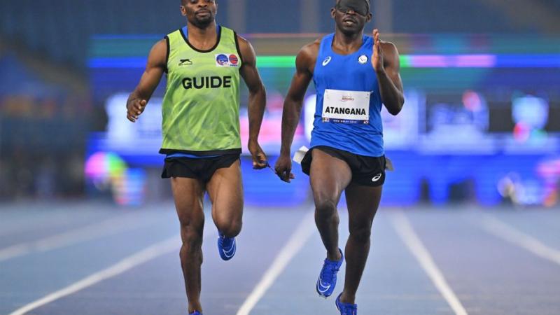 Guillaume Junior Atangana refugee athlete racing during the New Delhi Athletics World Championships