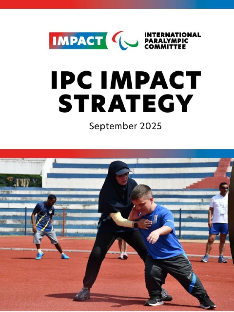 A collaged image featuring three photos and the words "IPC Impact Strategy"