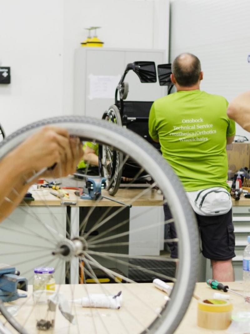 People working at the Ottobock Repair Centre