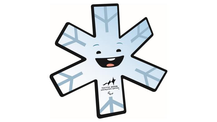 A graphic of a smiling snowflake